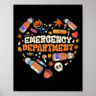 Poster Departamento De Emergência Enfermeira Coração Cai