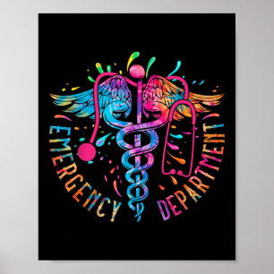Poster Departamento De Emergência Tie Dye Ed Er Enfermeir