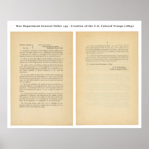 Póster Departamento de Guerra Ordem Geral 143 Tropas Colo