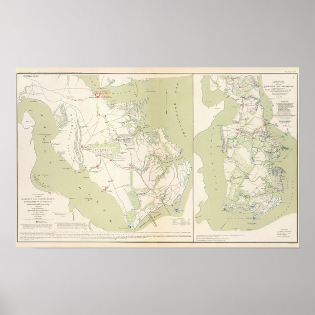 Póster Departamento de Virgínia, Yorktown a Williamsburg (Frente)