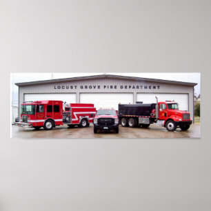 Póster Departamento dos bombeiros do bosque dos