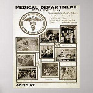 Póster Departamento médico de exército de Estados Unido