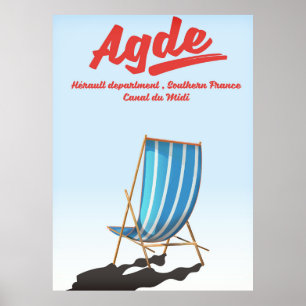 Póster Departamentos de Agde Hérault no sul da França, vi