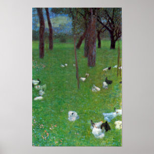 Poster Depois da Chuva, Galinhas no Jardim por Gustav Kli