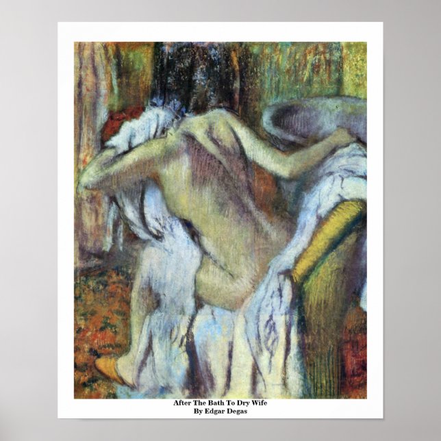Póster Depois Do Banho Para Esposa Seca Por Edgar Degas (Frente)