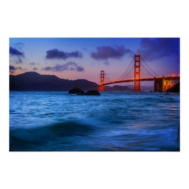 Póster Depois do pôr do sol em Baker Beach (Frente)
