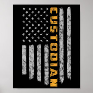 Poster Depositário American Flag USA Janitor School