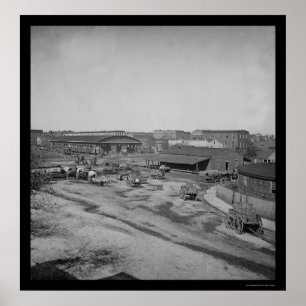 Póster Depósito da estrada de ferro em Atlanta, GA 1864