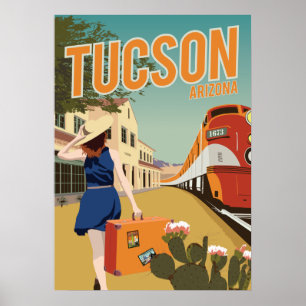 Poster Depósito de comboios de 28" x 20" - Tucson, Arizo