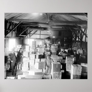 Póster Depósito de uísque clandestino, 1920. Foto antiga
