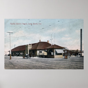 Póster Depósito Railway elétrico pacífico