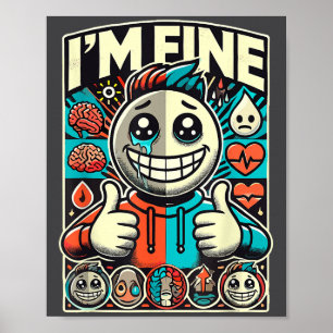 Poster Depressão Estou Bem Ajuda Conscientização sobre Sa