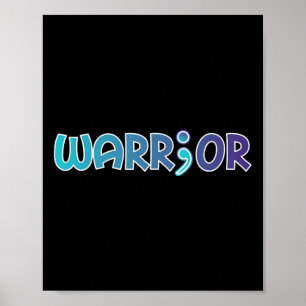 Poster Depressão Guerreiro Anti-Suicídio Ansiedade Consci