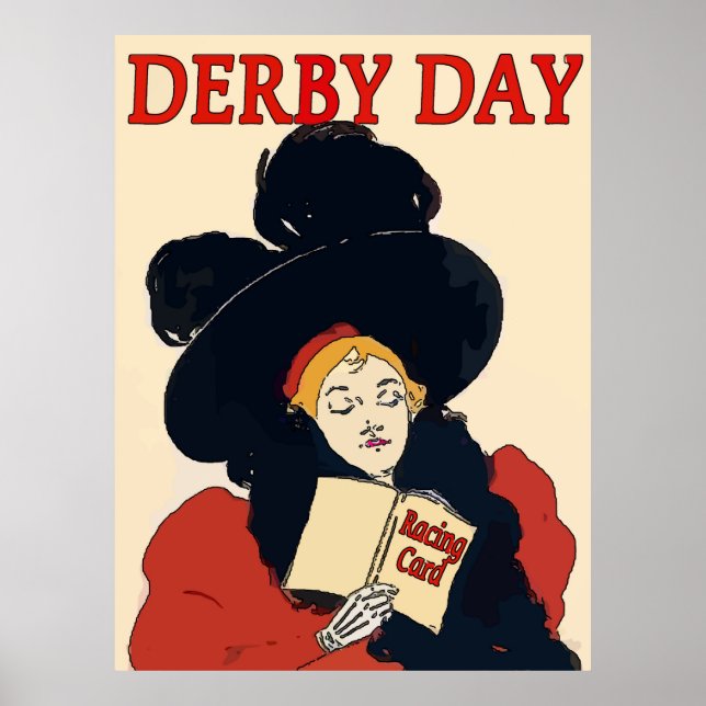 Póster Derby Day Vintage Mulher (Frente)