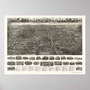 Poster Derby (Manchester), mapa panorâmico do CT - 1914