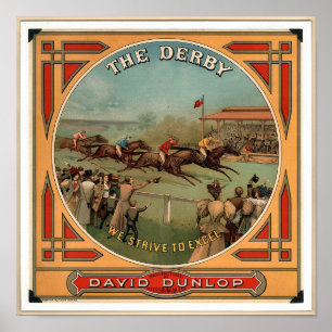 Poster Derby Vintage Horse Racing David Dunlop