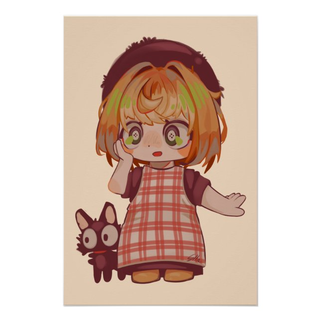 Póster Deretjie, meisje, chibi, Spakenburg (Frente)