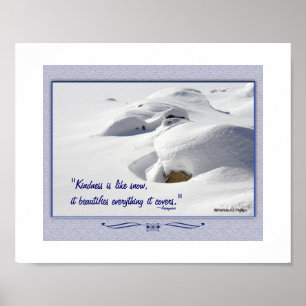 Póster Deriva de Neve Sobre Rochas com Citação Inspirador