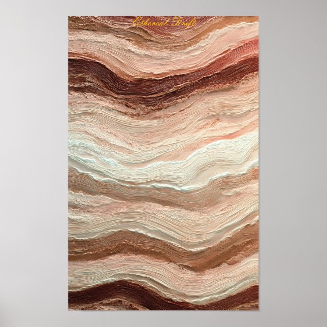 Poster Deriva Etérea - Abstrato neutro suave (Frente)