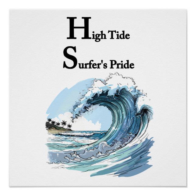 Póster “Derivando por Ecos” Ondas de surfe de verão  (Frente)