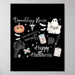 Poster Dermatologia Halloween Enfermeira Injetor Estético
