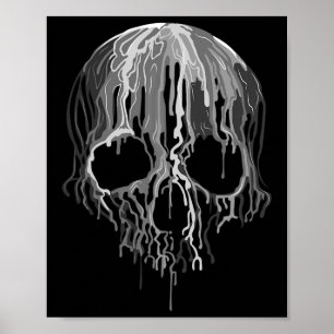 Poster Derreter o Halloween do Crânio Negro e Gráfico de 