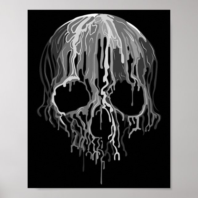 Poster Derreter o Halloween do Crânio Negro e Gráfico de  (Frente)