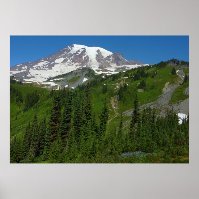 Poster Derretimento Glacial no Monte Rainier (Frente)