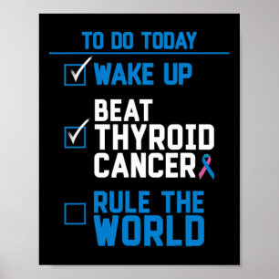 Poster Derrote o Câncer de Tireoide Domine o Mundo Citaçã