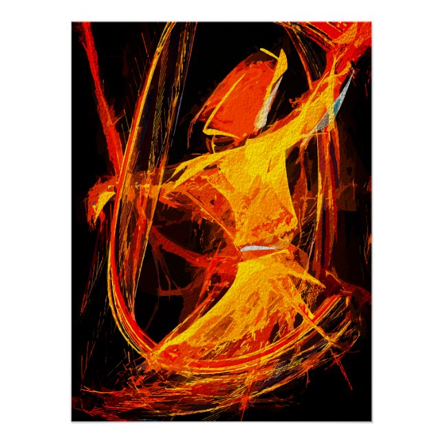 Póster Dervixe Giratório Sufi Místico – Arte Abstrata (Frente)