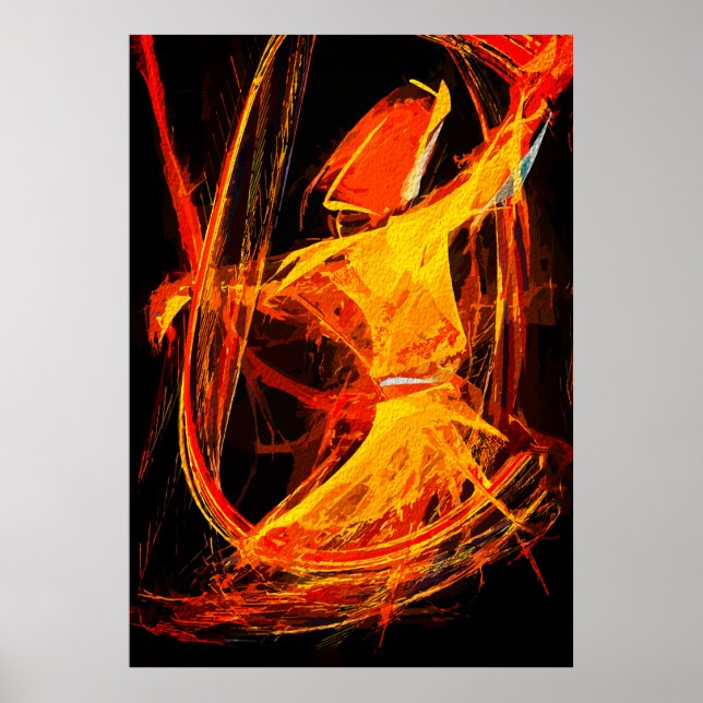 Poster Dervixe Giratório Sufi Místico – Arte Abstrata (Frente)