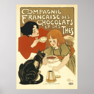 Póster DES Chocolats de Steinlen - de Compagnie Francaise
