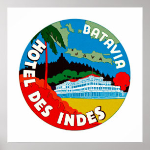 Poster DES Índias do hotel da Batávia