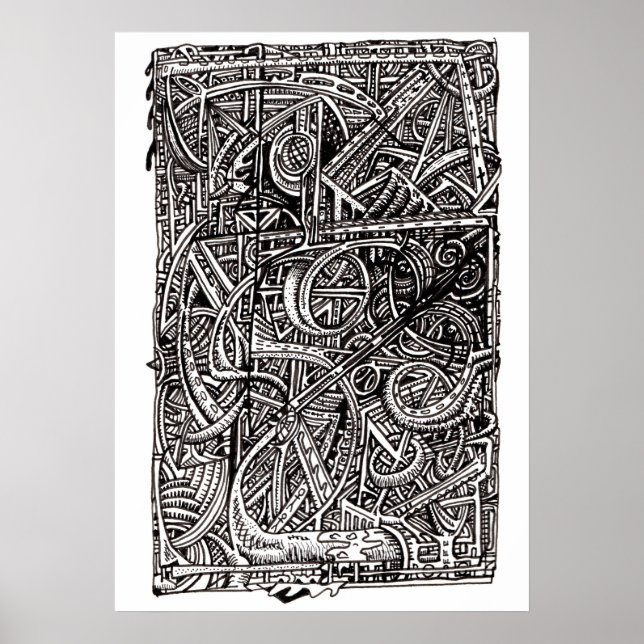 Poster Des-junção, Desenho a tinta (Frente)