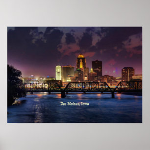 Poster Des Moines, cidade de Iowa