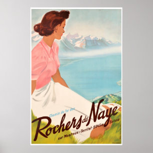 Póster DES Rochers de Naye de Chemin de Fer, sur