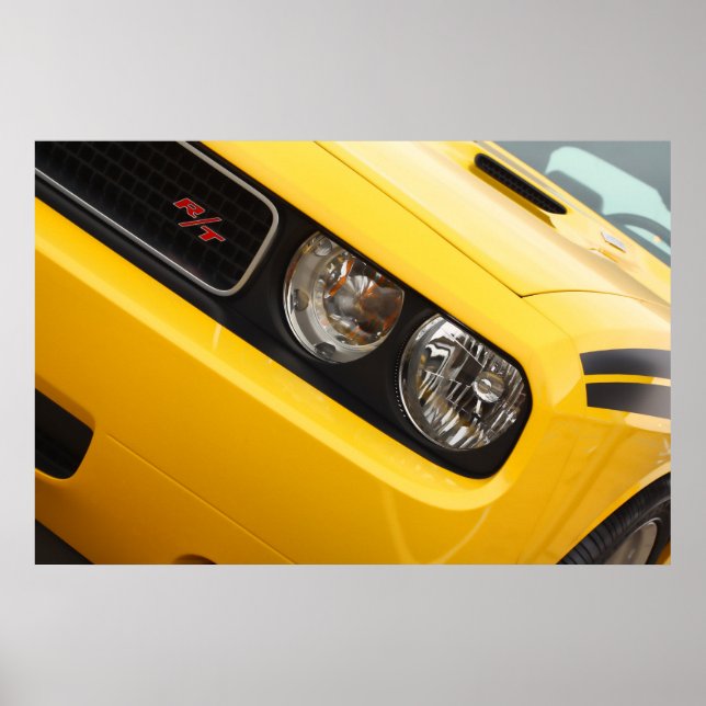 Póster Desafiador Dodge 2011 R/T Amarelo (Frente)