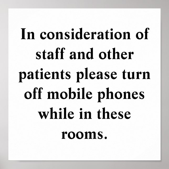 Poster Desative os telefones móveis (Frente)