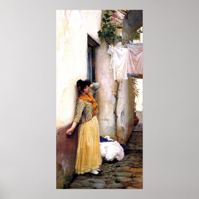 Poster Descansando por John William Waterhouse (Frente)