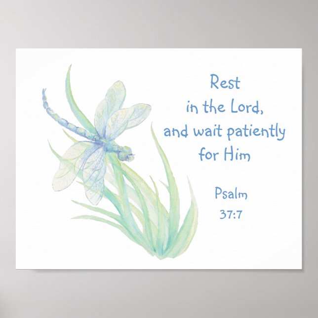 Póster Descanse no Lord Scripture Dragonfly Blue, Verde (Frente)