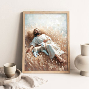 Poster Descanso de Domingo, Arte Cristã Digital, Jesus Cr