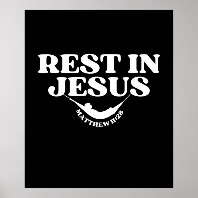 Poster Descanso em Jesus - Mateus 11:28 (Frente)