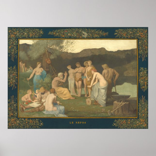 Poster Descanso - Pierre Puvis de Chavannes Arte Fina (Frente)