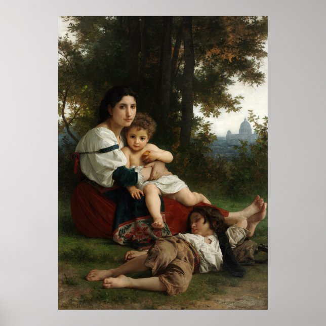 Poster Descanso por William-Adolphe Bouguereau (Frente)