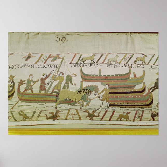 Póster Descarregamento de cavalos dos navios (Frente)