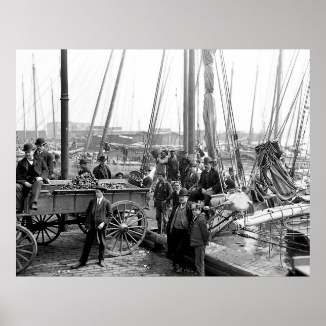 Poster Descarregando Ostras (Frente)