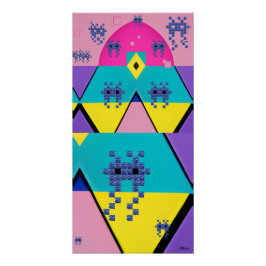 Póster Descending on a Memphis Designed Planet