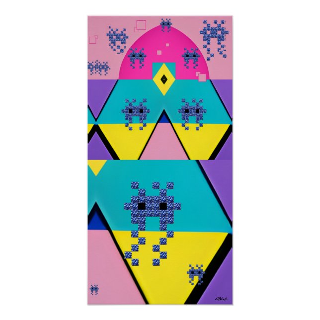 Póster Descending on a Memphis Designed Planet (Frente)