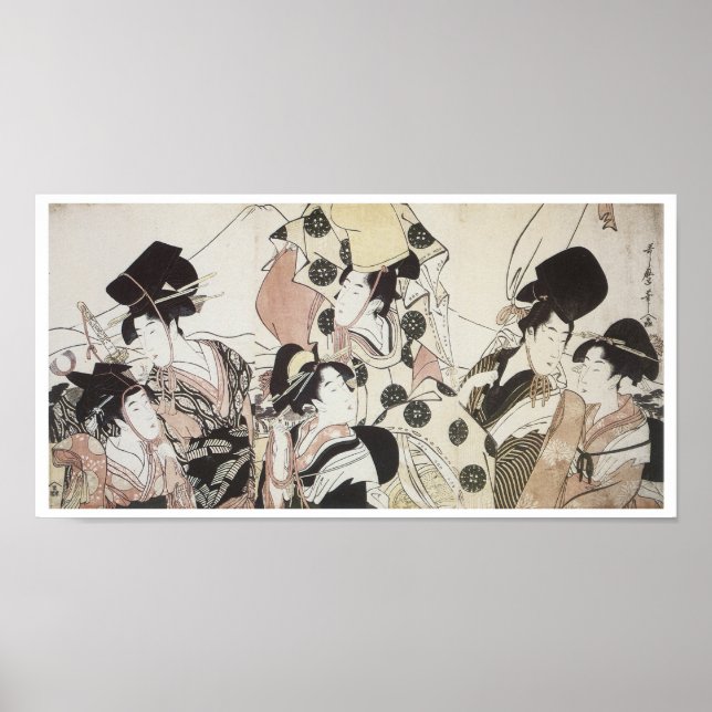 Póster Descendo para Leste, Utamaro, 1795 (Frente)