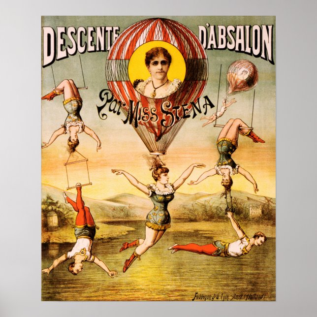 Poster DESCENTE D' ABSALON Miss Siena Acrobatic Circus (Frente)